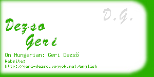 dezso geri business card